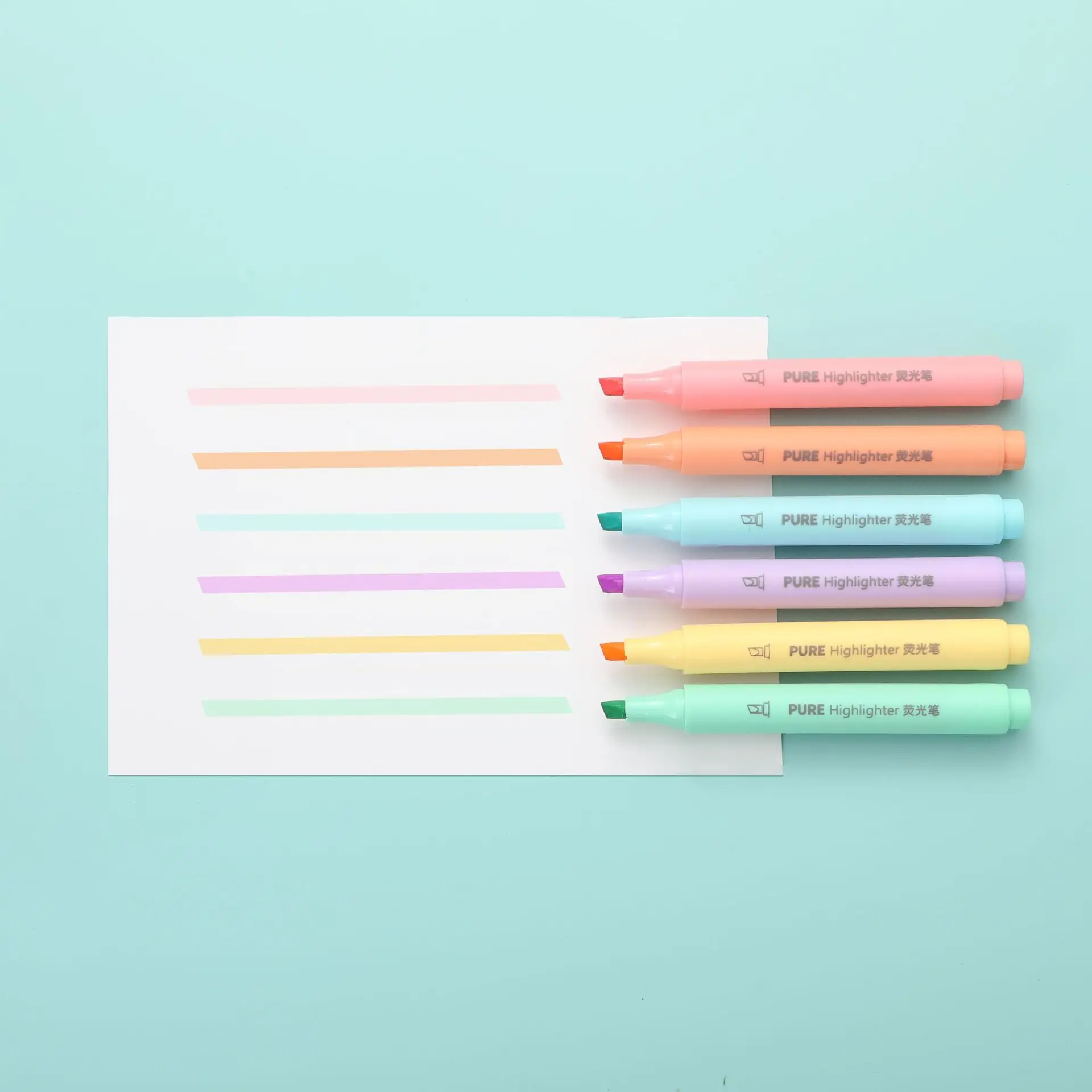 6 ชิ้น/เซ็ตสีพาสเทล Macaron Hi - Pastel Highlighter Set Double Ended บทวิจารณ์และราคา