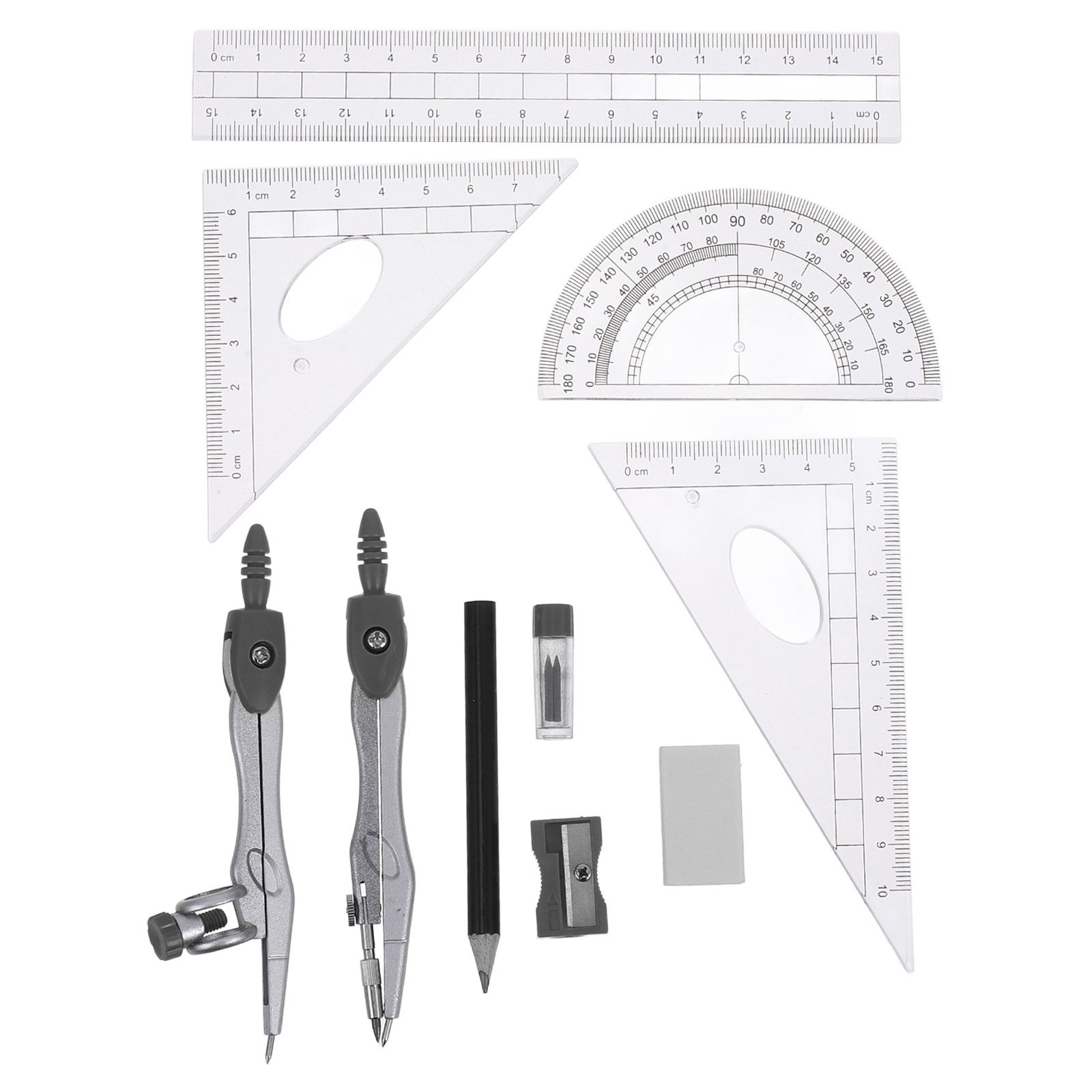 ชุดอุปกรณ์วาดภาพเรขาคณิต 1 ชุด - Math Geometry Set With Compass บทวิจารณ์และราคา