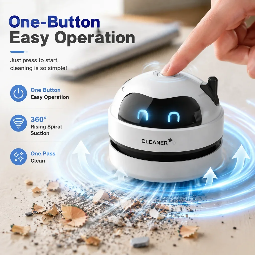 เครื่องดูดฝุ่นขนาดเล็กแบบพกพา  - Mini Desktop Vacuum Cleaner For Eraser Dust บทวิจารณ์และราคา
